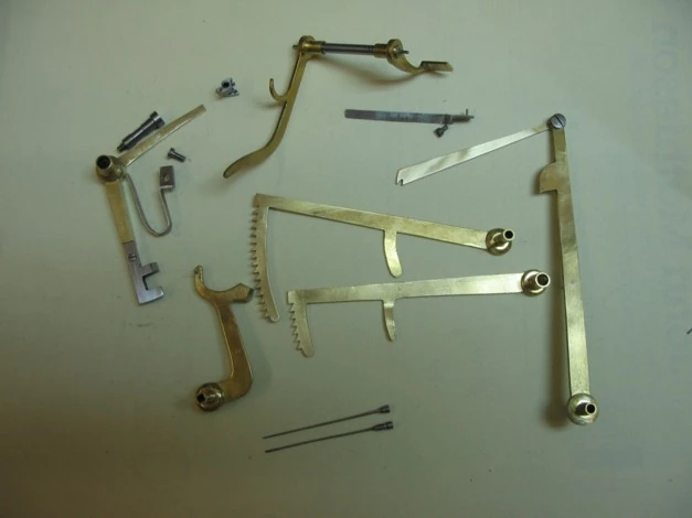 New parts John made for the strike work of a Paul Garnier clock, including the hour and quarter racks